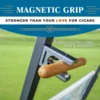 Magnetic Cigar Holder,Fits Golf Carts, Beach Chairs, Fishing Rods - Secure Magnetic Grip, Hook & Loop Strap 3