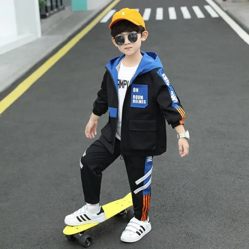 

Boys' Set Jacket +Pants 2PCS/Set 2023 Noctilucent Spring Autumn Kids Boys Coat Suit Cotton Outfits Thicken Children Clothing