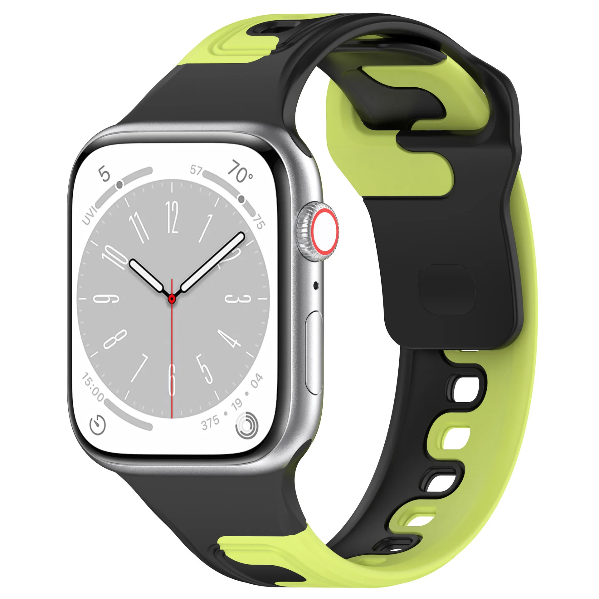 

Двухцветный силиконовый ремешок для Apple Watch Band 44 мм 40 мм 45 мм 49 мм 41 мм 38 мм 42 мм, браслет для iwatch series se 7 3 6 8 ultra band