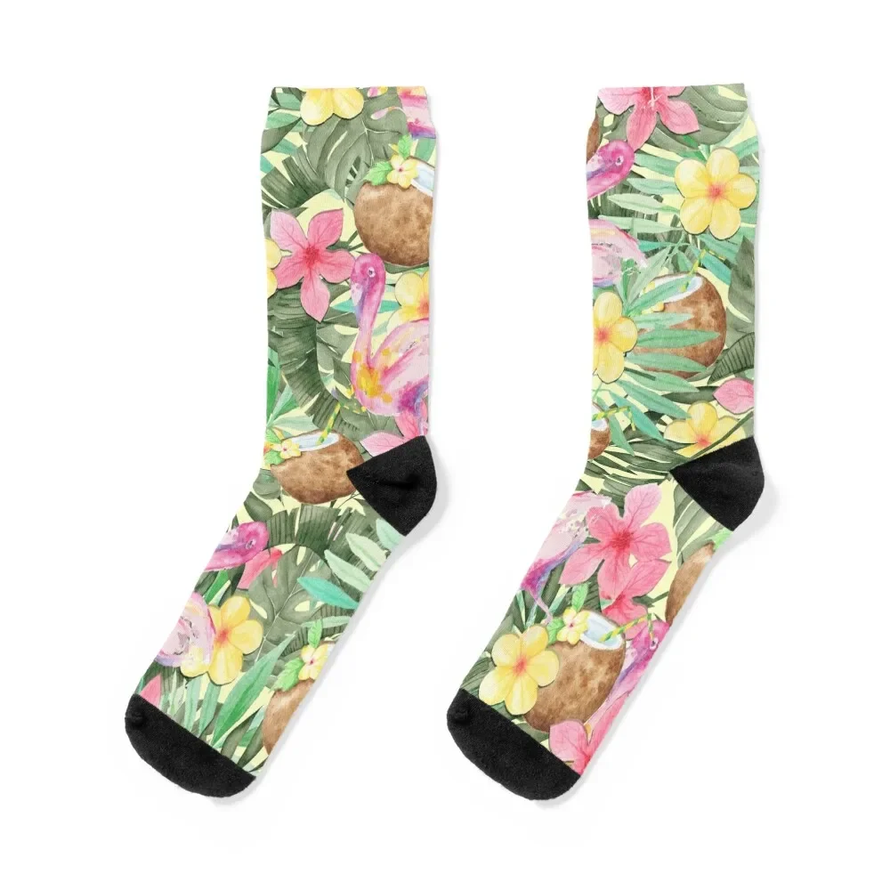 

Tropical coconut pattern Socks FASHION cartoon happy winter gifts Boy Child Socks Women's
