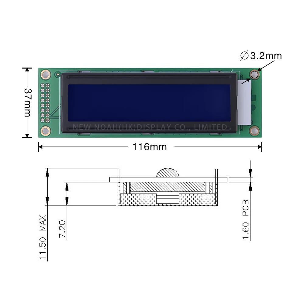 Blue Film White Letters 2002A High Brightness LCD Screen 2*20 2X20 2002 ST7066U Audio Amplifier Display Screen