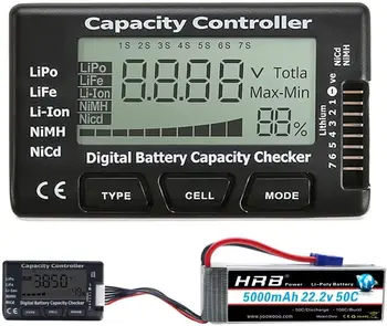 Tester Digitale RC Cellmeter 7 per Batterie: Misuratore di Capacità e Tensione per Batterie LiPo, LiFe, Li-ion, NiMH, NiCd