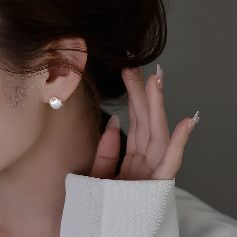 925 فضة هوب الكورية هندسية جولة الأقراط مزاجه بسيط...