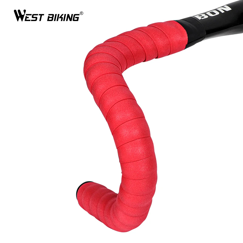 WEST BIKING Bike Handlebar Tape Elastic Anti-Slip Shock-Absorbing Breathable EVA Foam Handlebar Tape Road Bicycle Accessories