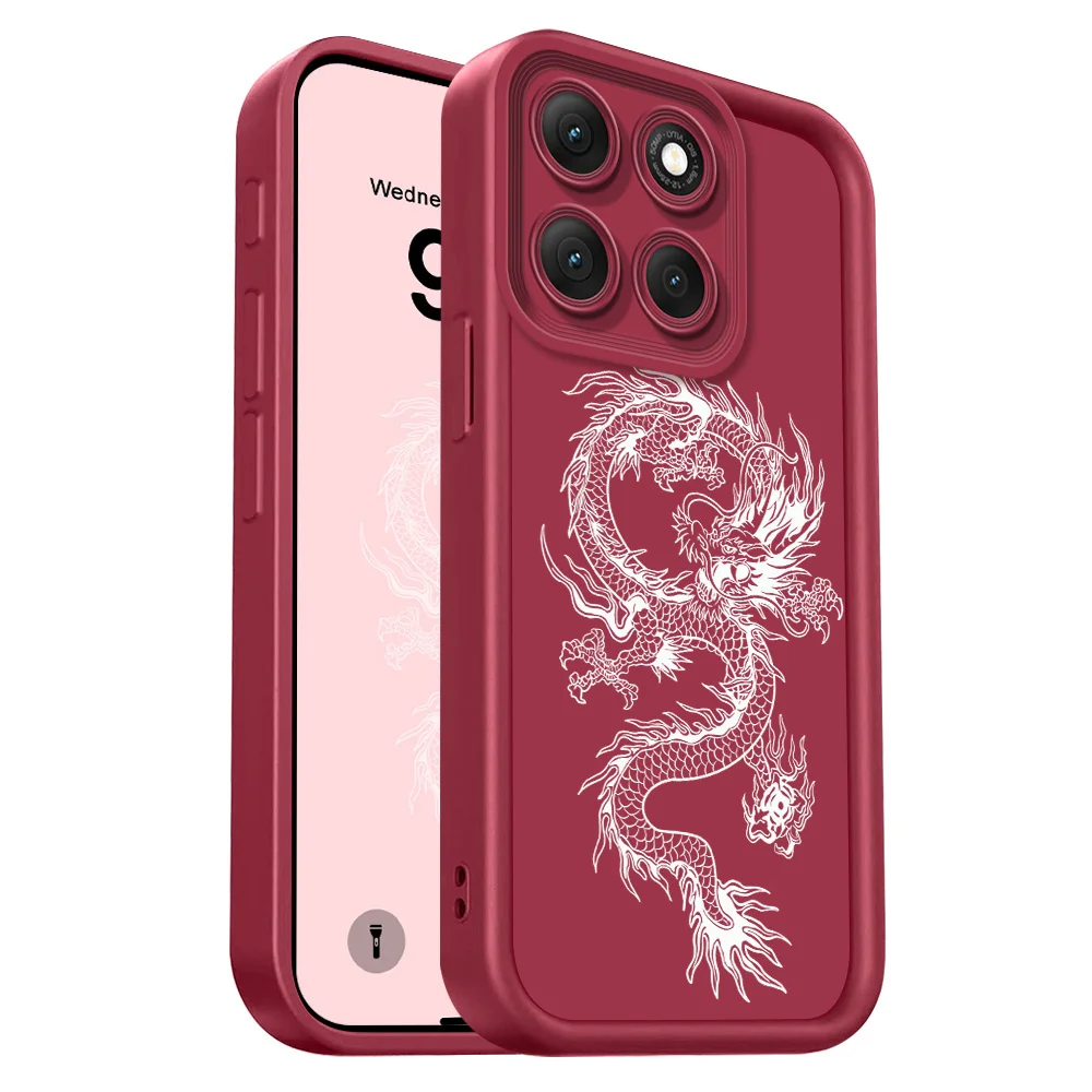 Elegant Dragon Pattern Soft Phone Case - Staircase Design