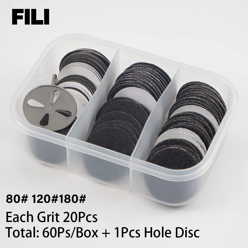 

FILI Pedicure Disc Set 25MM Replaceable Sanding Paper With Disk For Electric Foot File Callus Hard Dead Skin Pedicure Tools