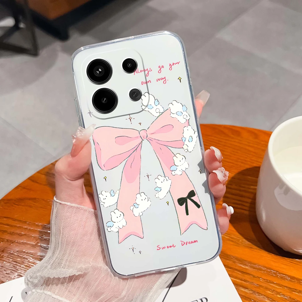 Floral Love Heart Clear Soft TPU Shockproof Phone Case