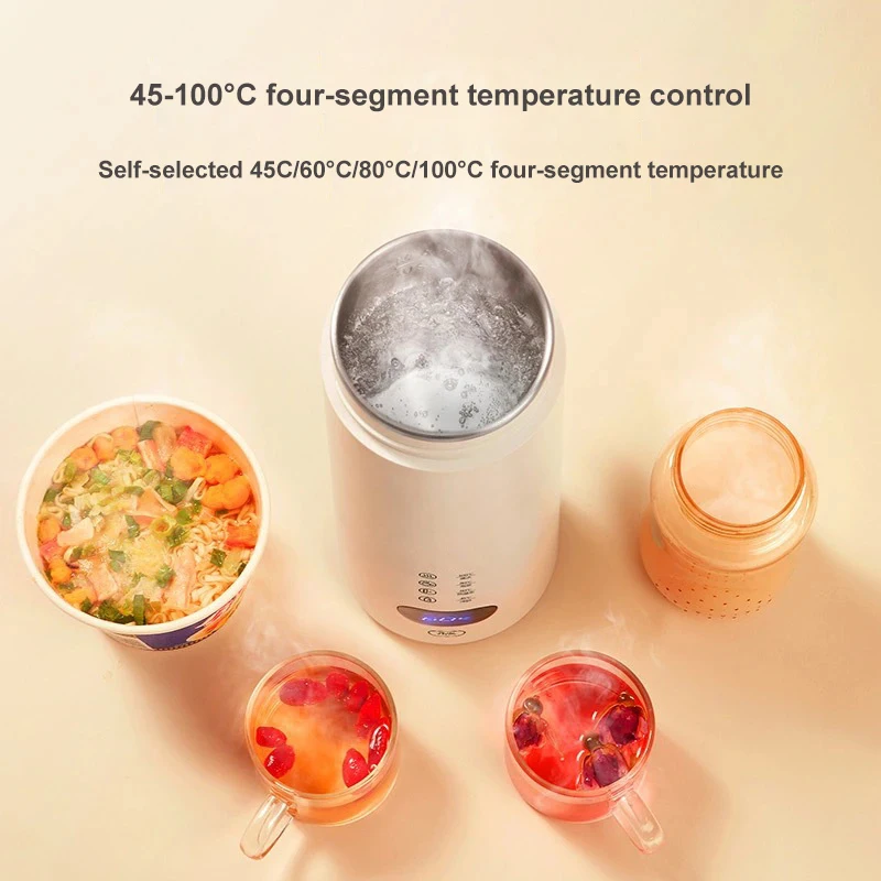 DMWD Electric Heating Kettle Portable Water Cup 0.4L Water Boiler Thermos cup Tea Pot Brewing milk Adjustable temperature Travel 3