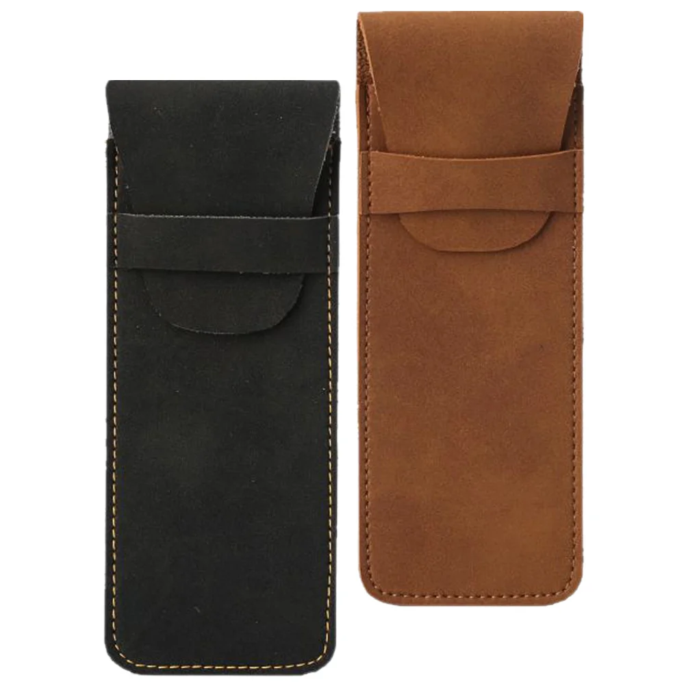 

2 Pcs Pencil Case Sleeve Bags Ballpoint Pens Pu Protective Pouch Holder