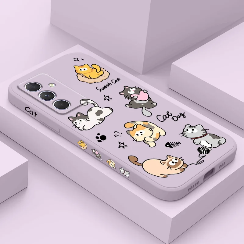 Charming Cat String Ball Phone Case for Samsung Galaxy - Durable Protective Cover with Cute Design