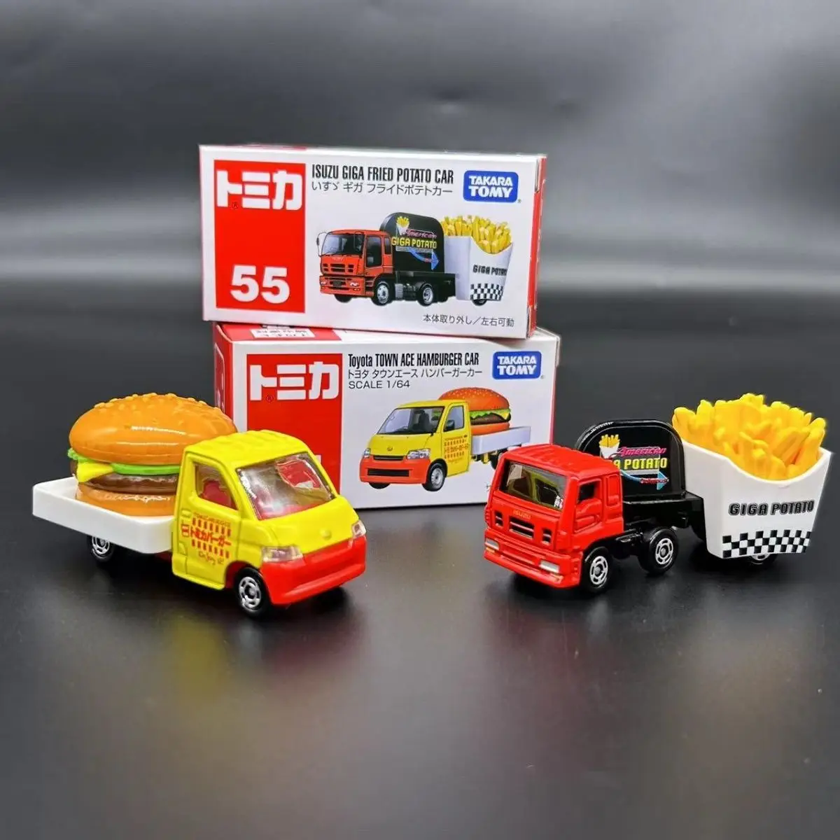 

TOMY Domeka Alloy Car Model Cartoon Burger Car No. 54 No. 55 French Fries Cart Children's Toy Limited Edition