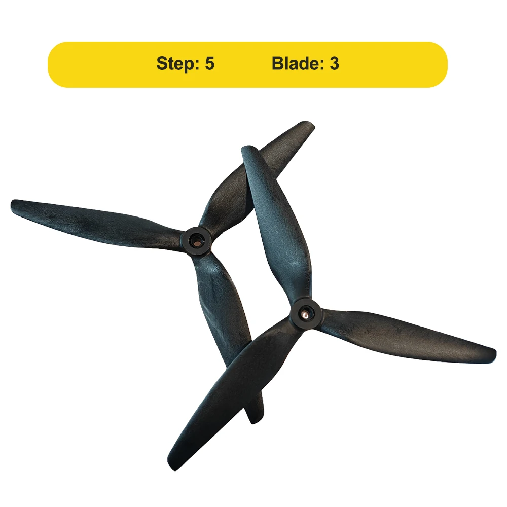 HQProp Macroquad 9X5X3 MQ9050 9-дюймовый трехлопастной нейлоновый пропеллер, армированный черным углеродом, для радиоуправляемых дронов с видом от первого лица thumbnail 4