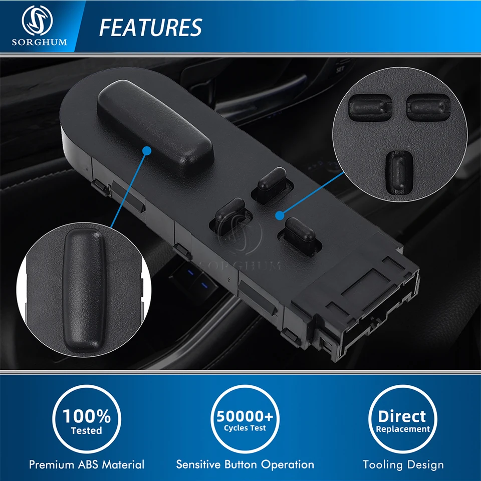 A-Premium Power Seat Adjuster Switch Right Passenger Side Compatible With Buick Enclave 2008-2012 & Chevrolet Traverse 2009-2012 & GMC Acadia 2007-2012 & Saturn Outlook 2007-2010, Sport Utility
