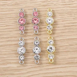 Set of 5 Elegant Crystal Alloy Round Charms for DIY Jewelry and Crafts (Mix Colors)