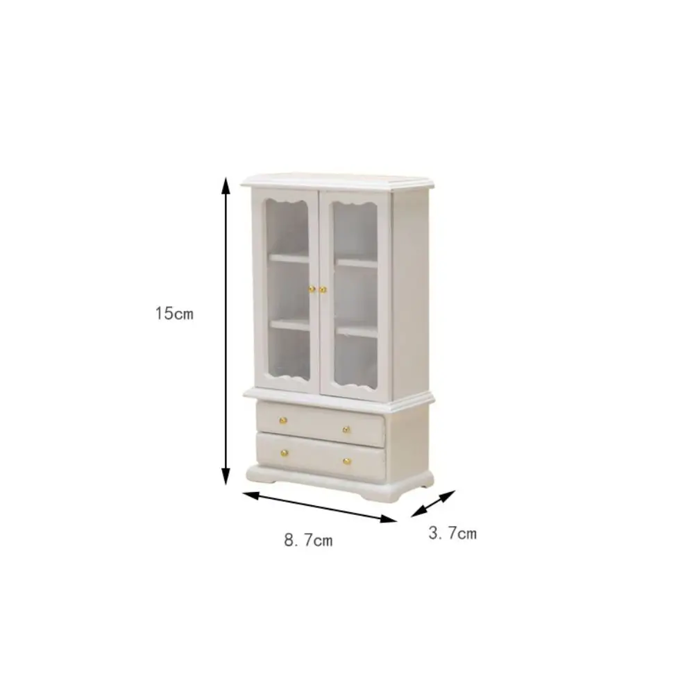 1:12 Miniature Furniture Model DIY Wooden Pretend Play Three Layer Double Door House Accessories Toddlers