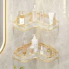 Luxury Acrylic Bathroom Shelf without Drilling Corner Shelf For Shower Kitchen Toilet Skincare Organizer Bathroom Accessories 4