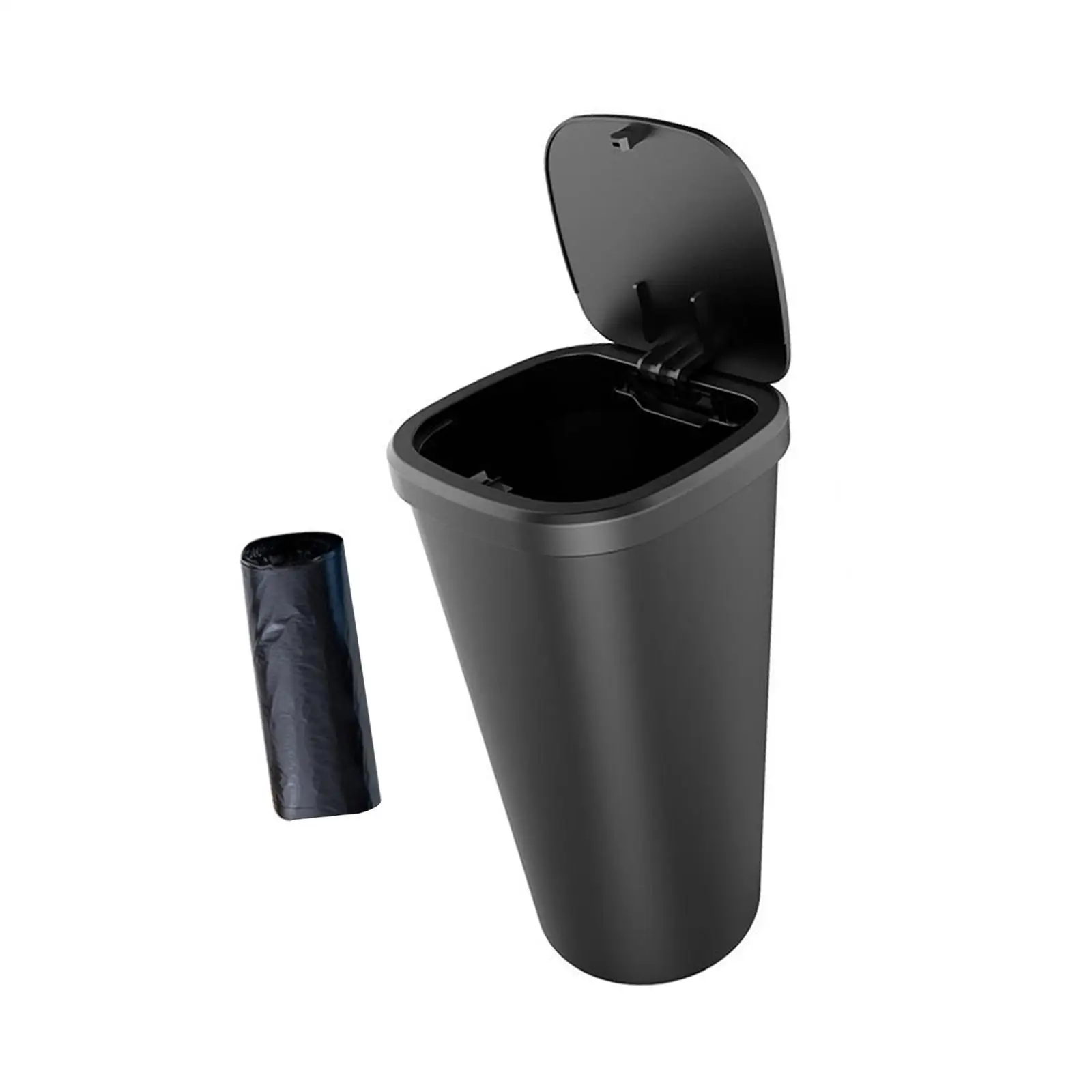 Car Trash Can with Lid Multipurpose Press to Open 650ml Large Capacity Car Trash