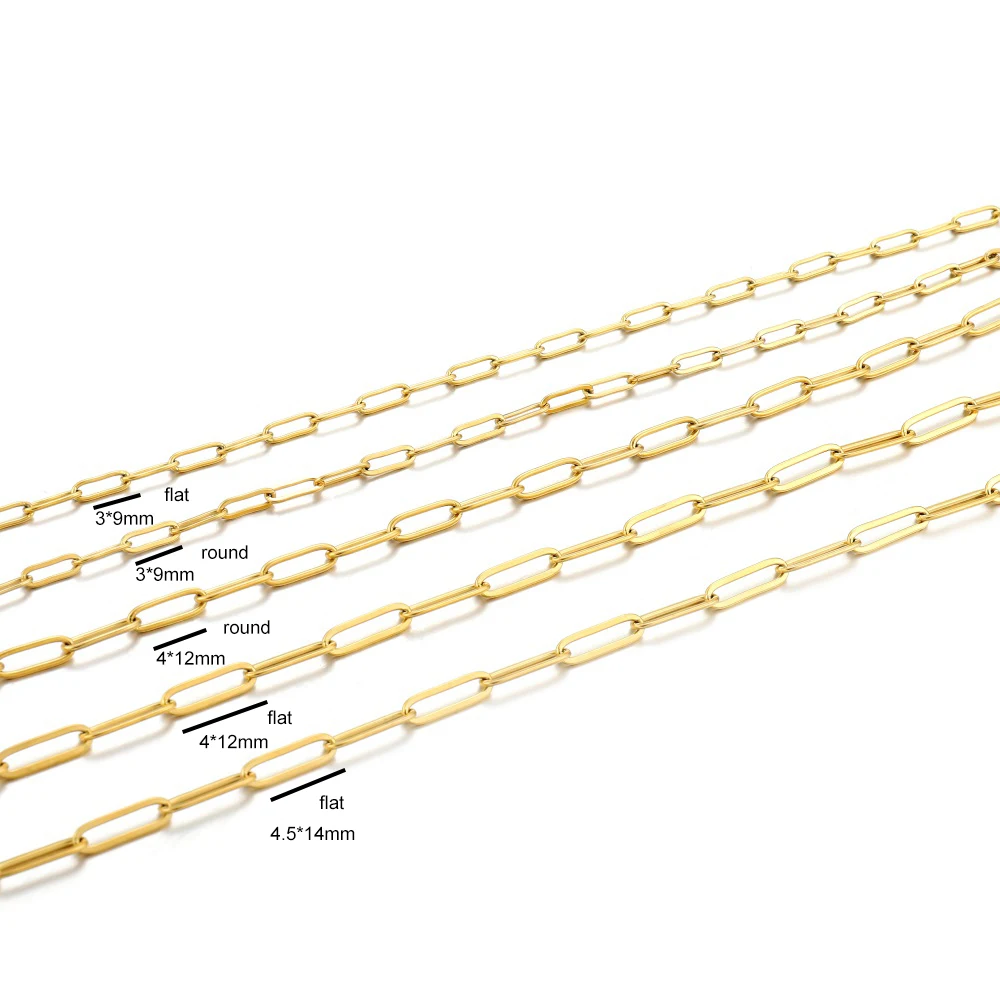 Stainless Steel Chain 1M 3/4mm No Fade Cable Gold Chains for Necklace Bracelet Anklet DIY Jewelry Making Components