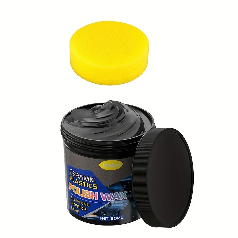 Plastic & Rubber Repair Wax - Nano-Enhanced Black Restoration Paste for Car Tires, Interior Polishing & Long-Lasting Shine, 6
