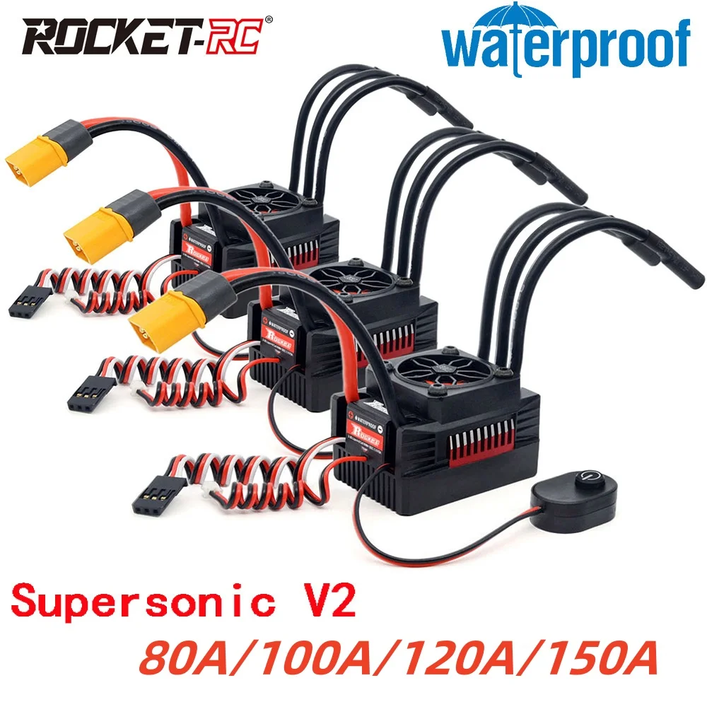 Connecteurs et câbles du contrôleur brushless Rocket RC Supersonic V2 ESC 100A