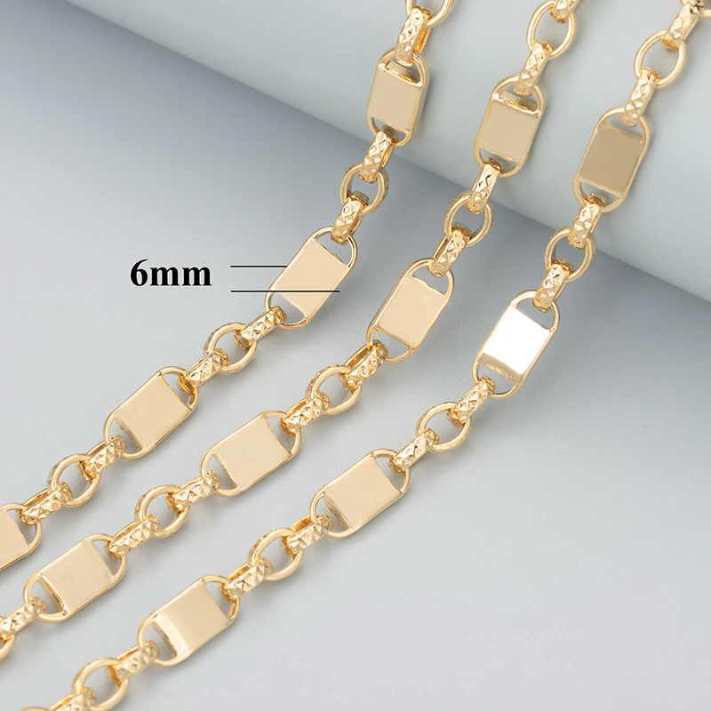 GUFEATHER, 1 m/Los, C118, Schmuckzubehör, REACH-Pass, nickelfrei, DIY-Kette, 18 Karat Gold rhodiniert, Kupfer, DIY-Armband-Halskette – Detail 5