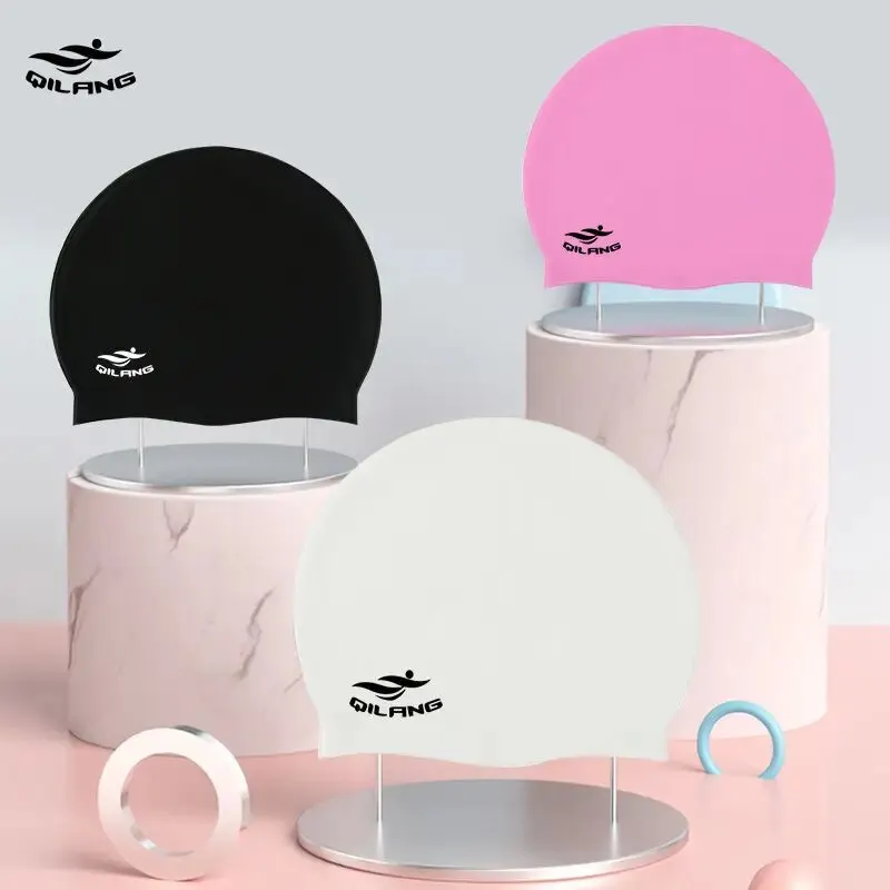 Swimming Cap Waterproof Ear Protector No Wut Head Silicone Swimming Cap for Children Adults