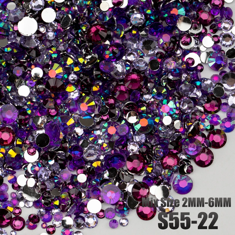 VDD 30/100g Neue Mix Größe 2-6mm Harz Strass Kristall Farbe AB Flatback Steine für DIY Handwerk Nail art Dekorationen Großhandel – Detail 27
