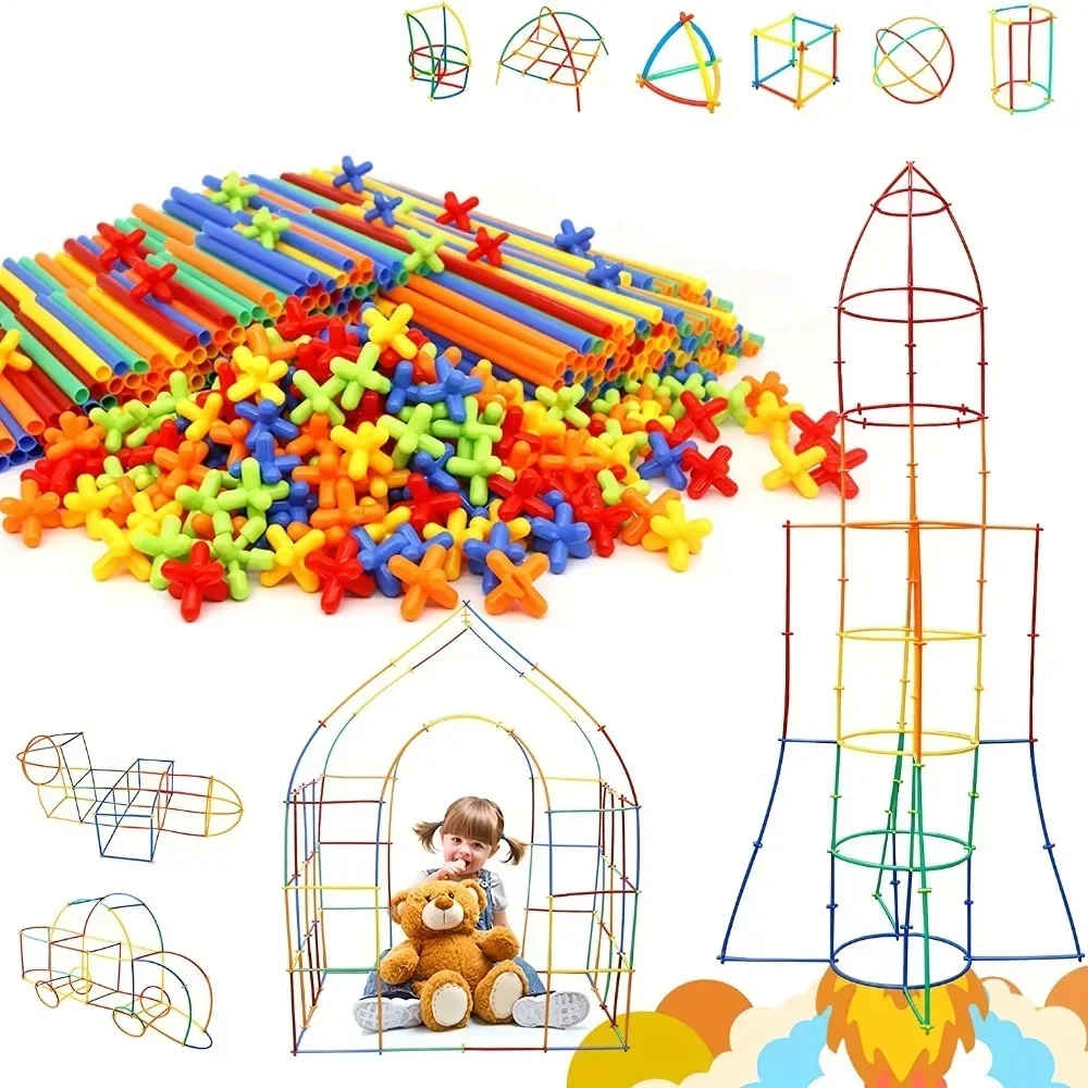 Straw Builder Toys Construction Engineering Toys Fine Tube Building Blocks Toys Educational DIY Gifts For Boys And Girls