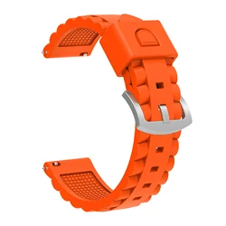 Premium Soft Silicone Smart Watch Sport Band - Quick Release Fitness Bracelet Replacement Accessory - 22MM (Orange)