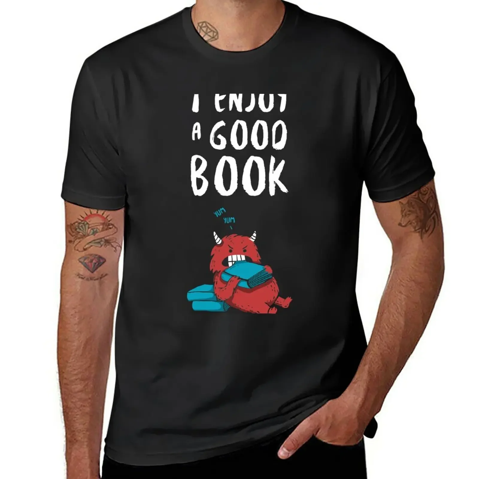 

I Enjoy a Good Book T-Shirt heavyweights hippie clothes Short sleeve tee men