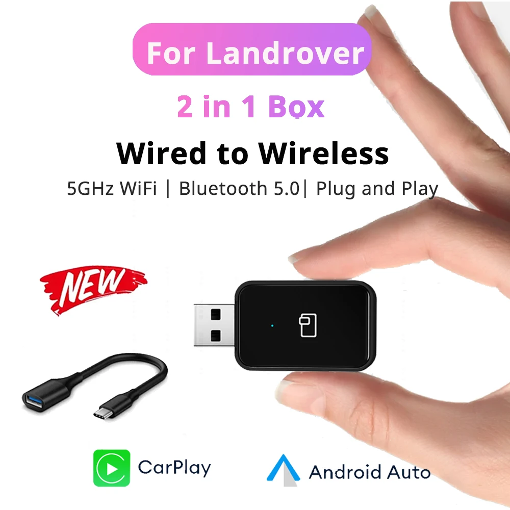 

2024 Новый мини беспроводной CarPlay Android авто беспроводной адаптер Smart для Land Rove RANGE ROVER DISCOVERY DEFENDER 130 110 90