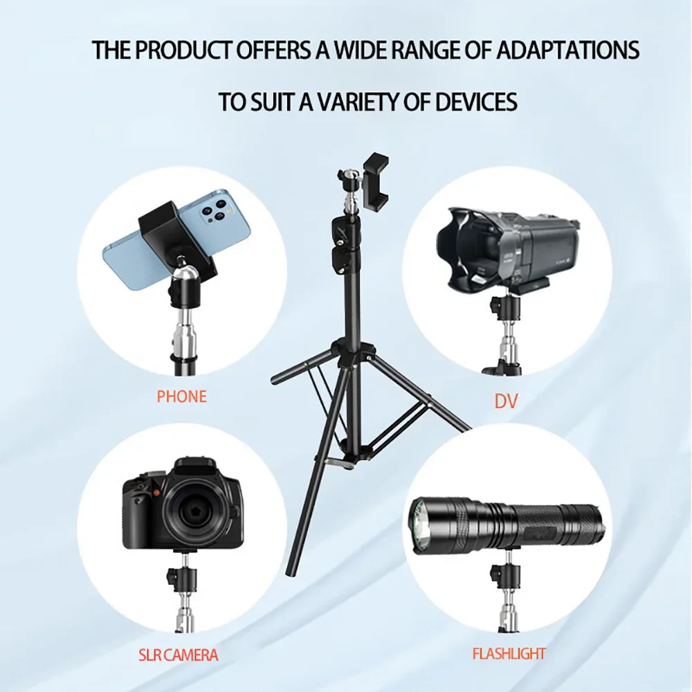 Photographic Lighting Tripod Aluminum Alloy Foldable Portable Light Stand Photography Camera Flash Mobile Phone Mount Brackets