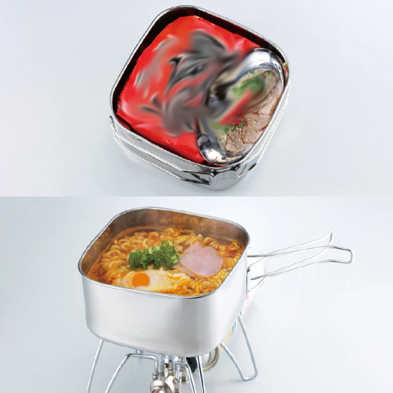 

6pcs Portable Camping Cookware Mess Kit for Camping 2 Person Stainless Steel Compact Camping Cooking Set Lightweight Backpacking