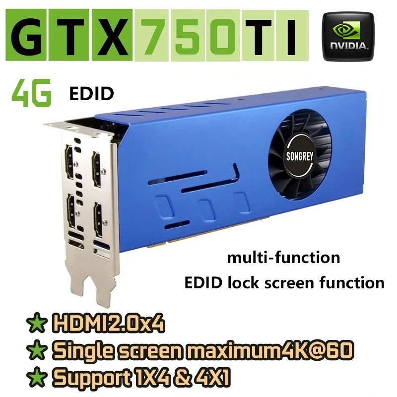 SONGREY Graphics Card GTX1050 1050Ti 750 750Ti GT730  4HDMI Multi-Display 4GB GDDR5 Video Card nVIDIA EDID Function Support U3D good pc graphics card Graphics Cards