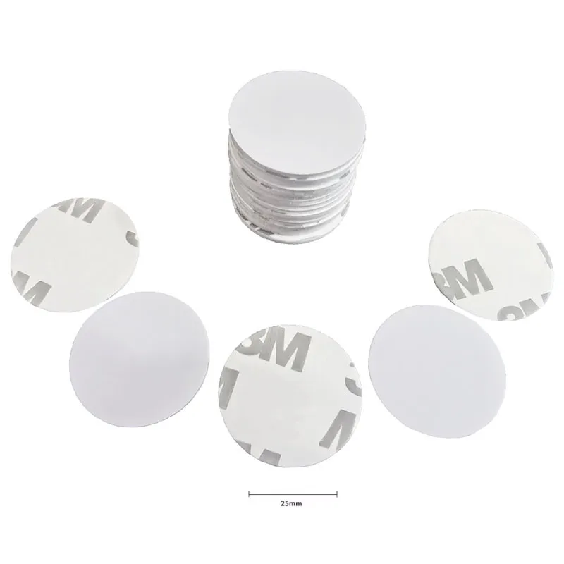 10-Pack RFID Adhesive Labels - 25mm Rewritable Stickers with Glue Adhesive