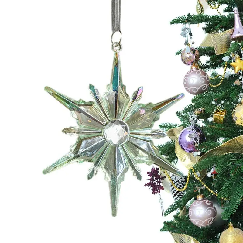 

Snowflake Christmas Tree Decorations 2D Acrylic Colorful Christmas Ornaments Cute And Funny Christmas Decoration Ornaments Gift