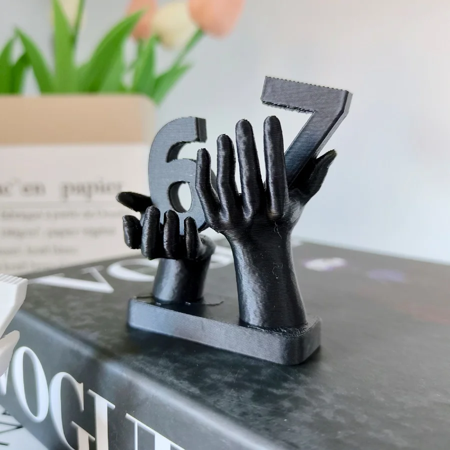 Artistic Hand-Shaped Number 67 Decorative Figurine for Home and Office Decor
