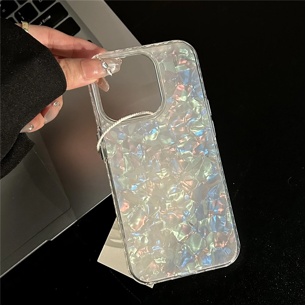 Luxury Aurora Glossy Shell Pattern Shockproof Phone Case
