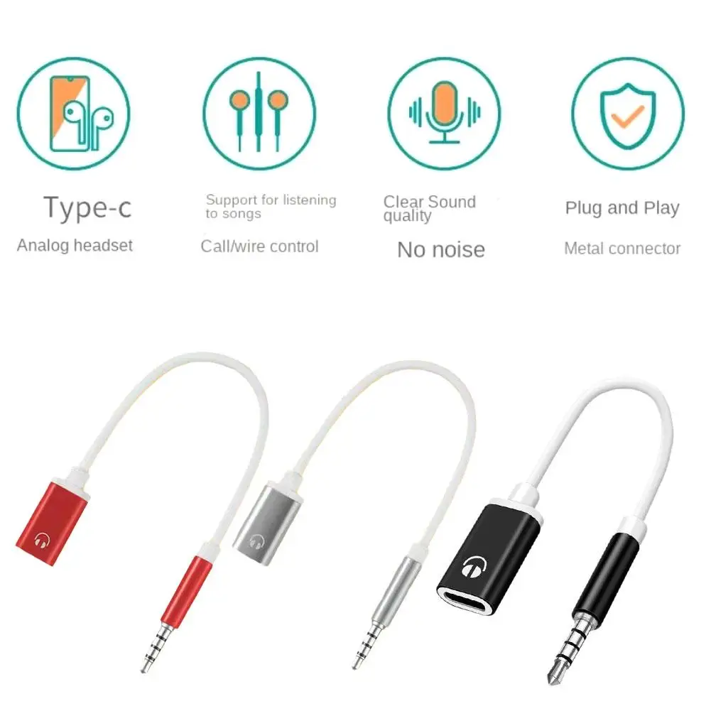 3.5mm Male to Type-c Female Headphone Aux Cable Converter 1pcs
