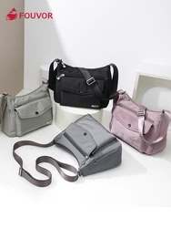 Fouvor Women's Shoulder Bag 2023 Summer all-match Multi-pocket Fashion Zipper Solid School Travel Outdoor Cross-body Bag 3016-10
