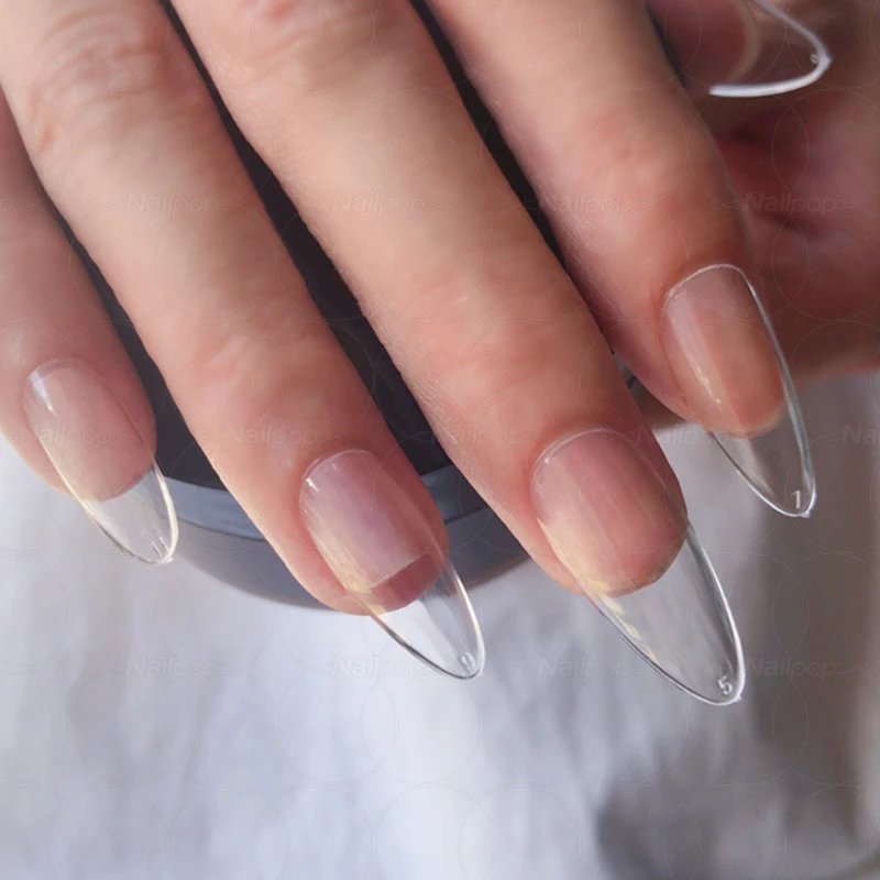 Nailpop Transparent Fake Nail Acrylic Tips Press on Nails Coffin Traceless and Ultrathin False Nails Accessories Tools 120pcs fake nails