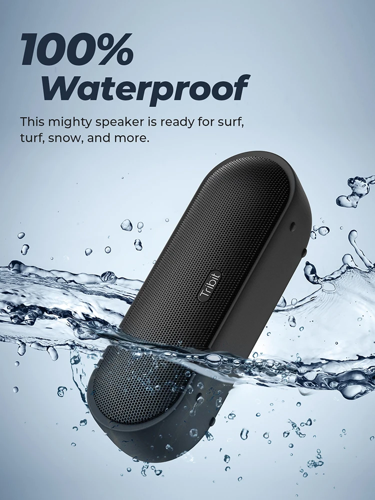 Tribit Portable Wireless Bluetooth Speaker MaxSound Plus IPX7 Waterproof Bluetooth Speaker 24-Hour Playtime For Party, Camping