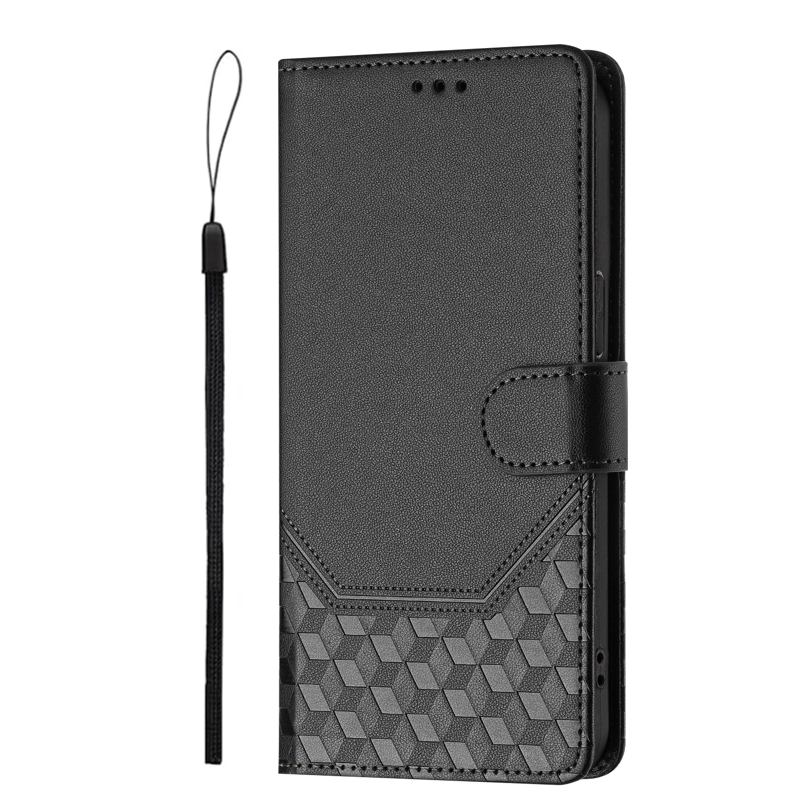 Leather RFID Blocking Wallet Phone Case with Card Slots and Strap
