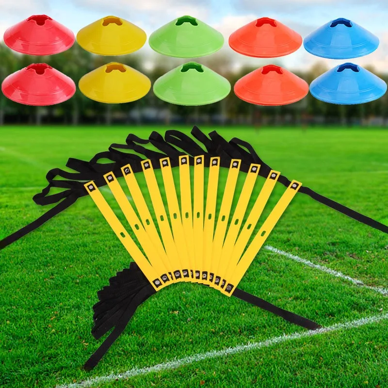 Soccer Agility Training Ladder 6 Meters 12 Rung Fixed Spacing Agility Ladder 10 Disc Cones Speed Football Footwork Training Acce