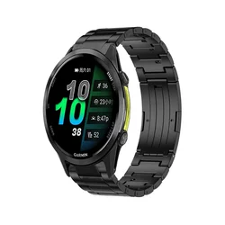 Premium Titanium Quick - Release Watch Strap (22mm/20mm) - Forerunner 970 (Black)