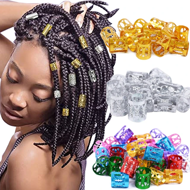 100pcs Hair Beads For Braids Woman Man Adjustable Hair Braid Rings Cuff  Clips Mixed Beads Dreadlock Hair Decoration Accessories - Hair Clip -  AliExpress