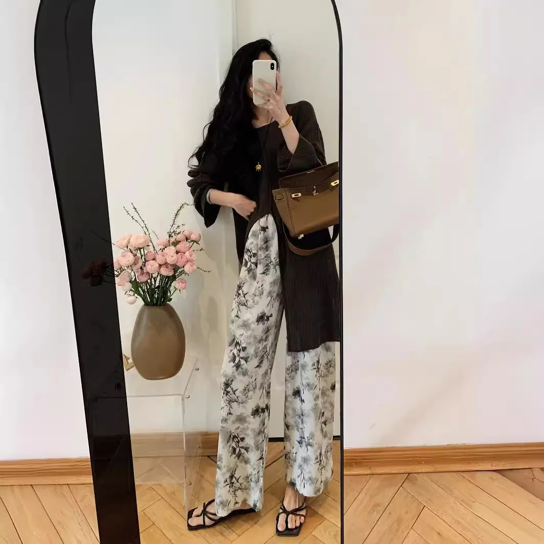 New Chinese Style Summer Style Fluttering Pants High Waist Wide Leg Pants Casual Loose Pants Women