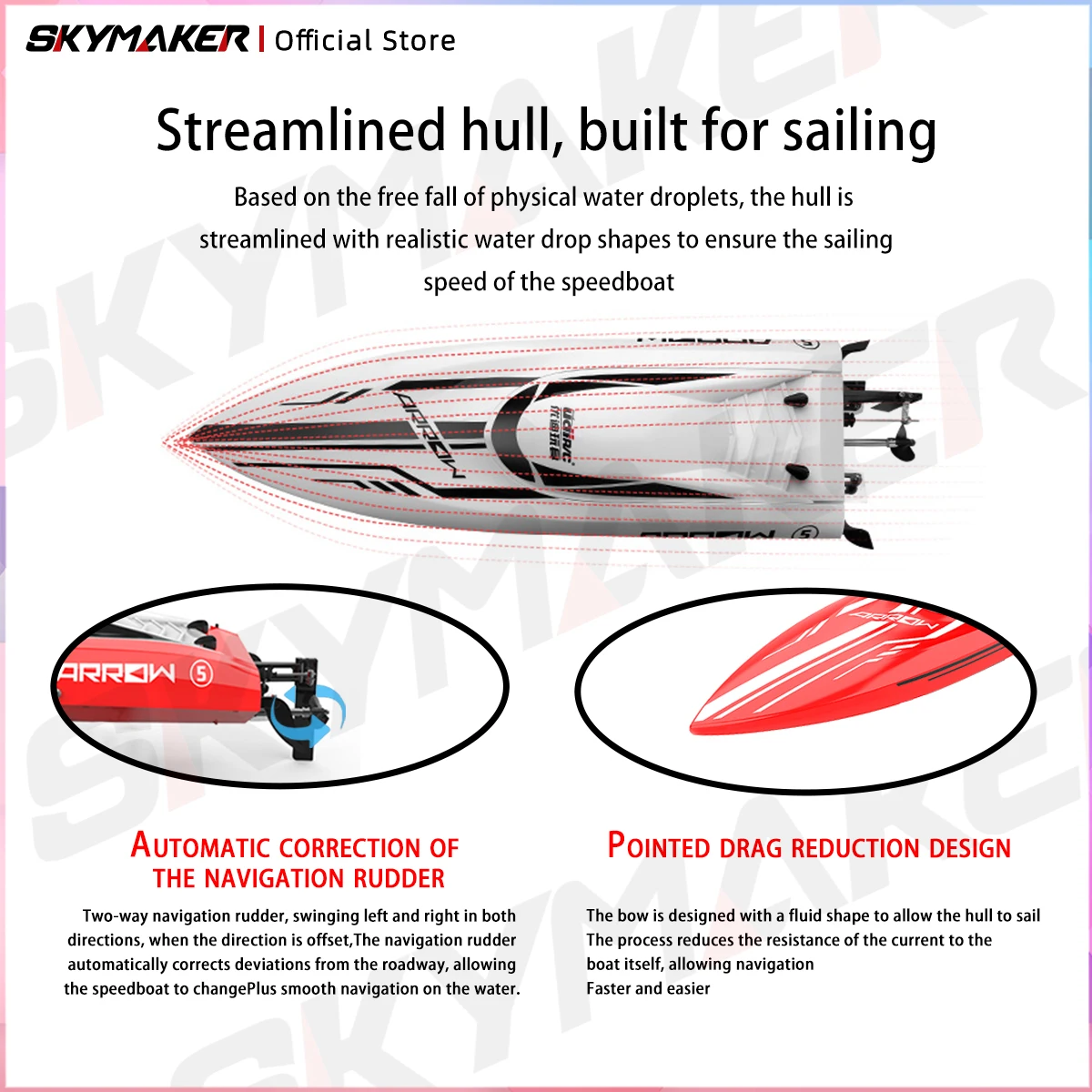 Udirc RC قارب Udi005 50 كجم/ساعة عالية السرعة فرش...