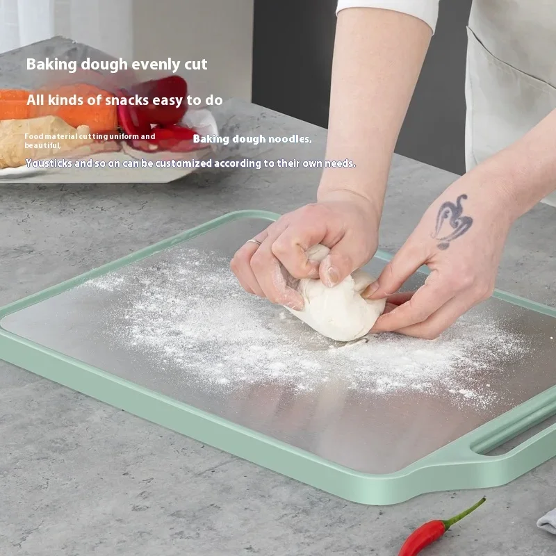 Stainless Steel Double-sided Cutting Board Anti-mold Cutting Board Anti-slip Thickened and Durable for Kitchen Vegetable Cutting