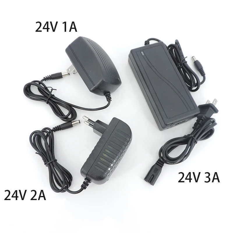 AC 110V 220V Converter DC 24V 1A 2A 3A 3000MA Server Power Supply Adapter EU US Plug Charger Converter
